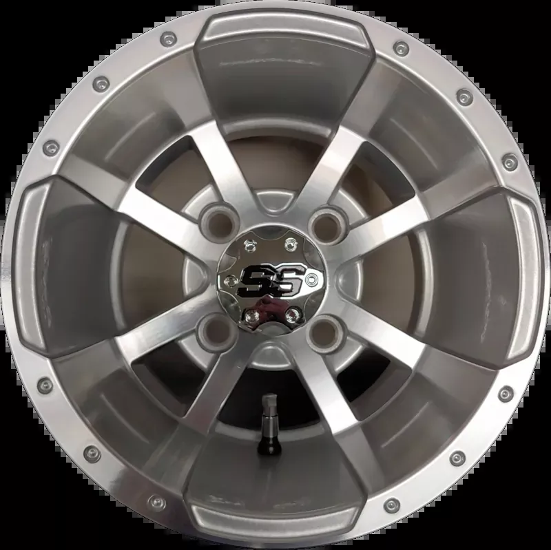 10″ Aluminum Golf Cart Wheel – Excalibur Series 79 – Silver/Machined Face