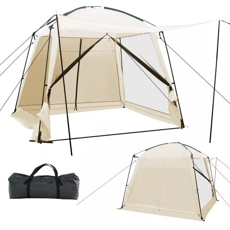 10-x-10-feet-screened-canopy-tent-w-vestibule-zippered-door 10 x 10 Feet Screened Canopy Tent w/ Vestibule and Zippered Door