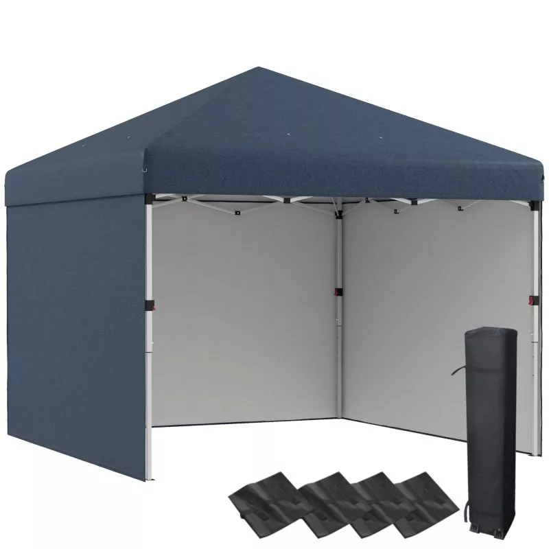 10-x-10-pop-up-canopy-with-sidewalls-weight-bags-carry-bag-height-adjustable-ten 10' x 10' Pop Up Canopy with Sidewalls, Weight Bags and Carry Bag, Height Adjustable Tent for Parties, Navy