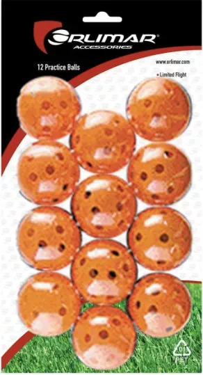 12-orlimar-practice-plastic-orange-practice-balls 12 ORLIMAR PRACTICE PLASTIC ORANGE PRACTICE BALLS