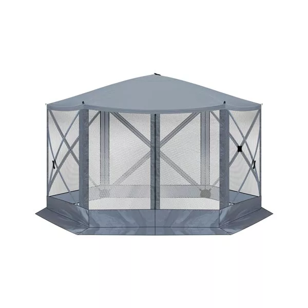 12x12ft-dark-gray-hexagonal-automatic-folding-tent 12X12ft Dark Gray Hexagonal Automatic Folding Tent