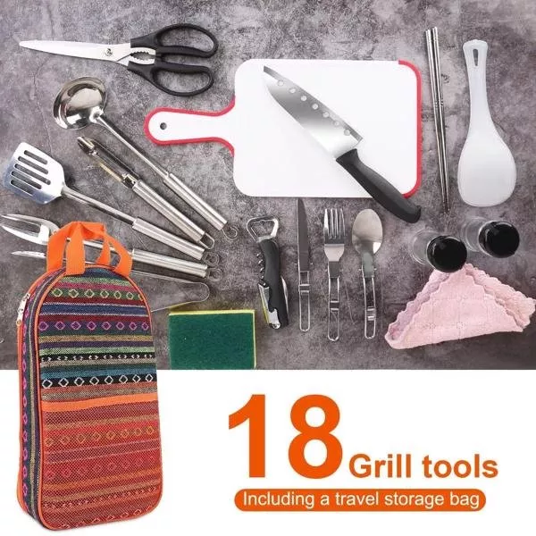 19-piece-camping-cooking-gear-kit 19-Piece Camping Cooking Gear Kit