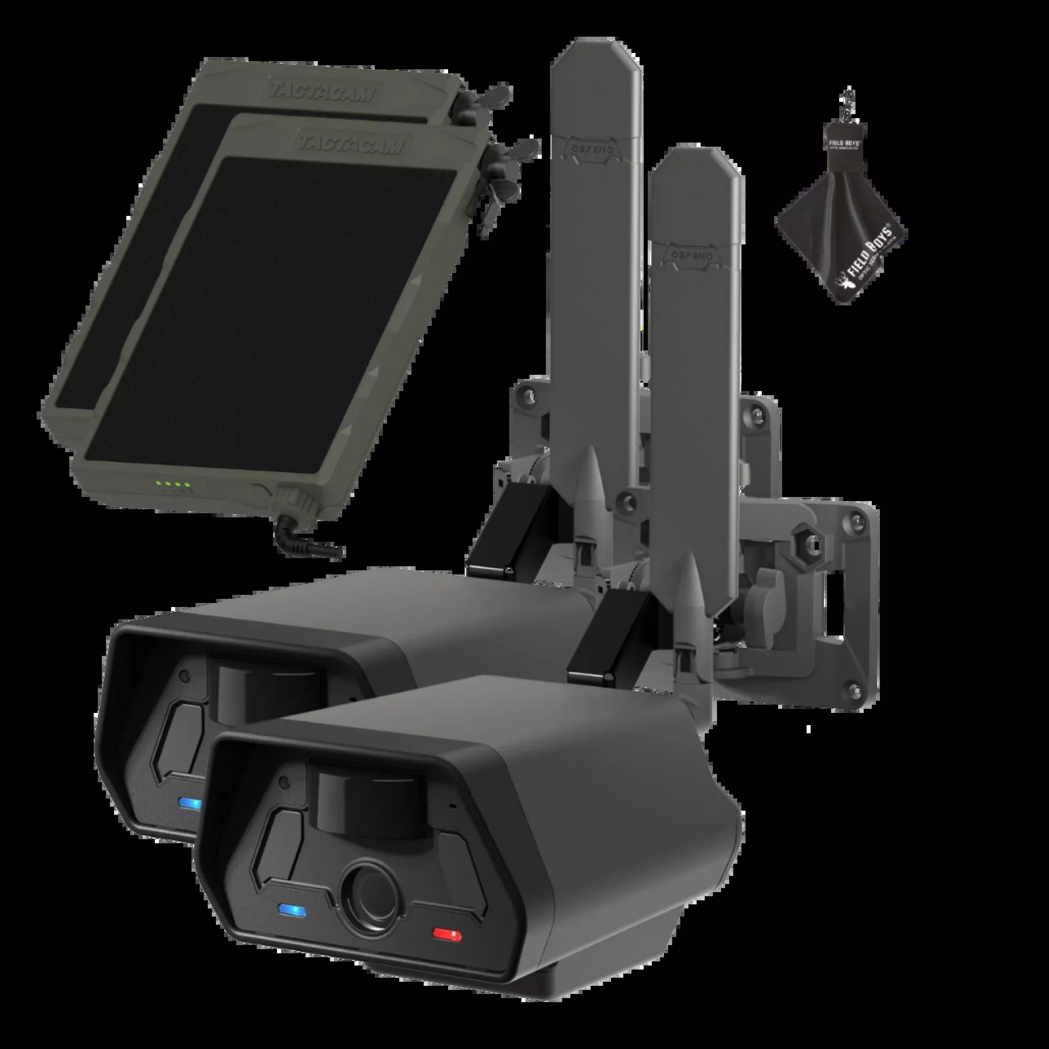 2-Pack Bundle with Solar Panels! Tactacam Defend Security Camera No Wi-Fi Needed, Cellular Connection