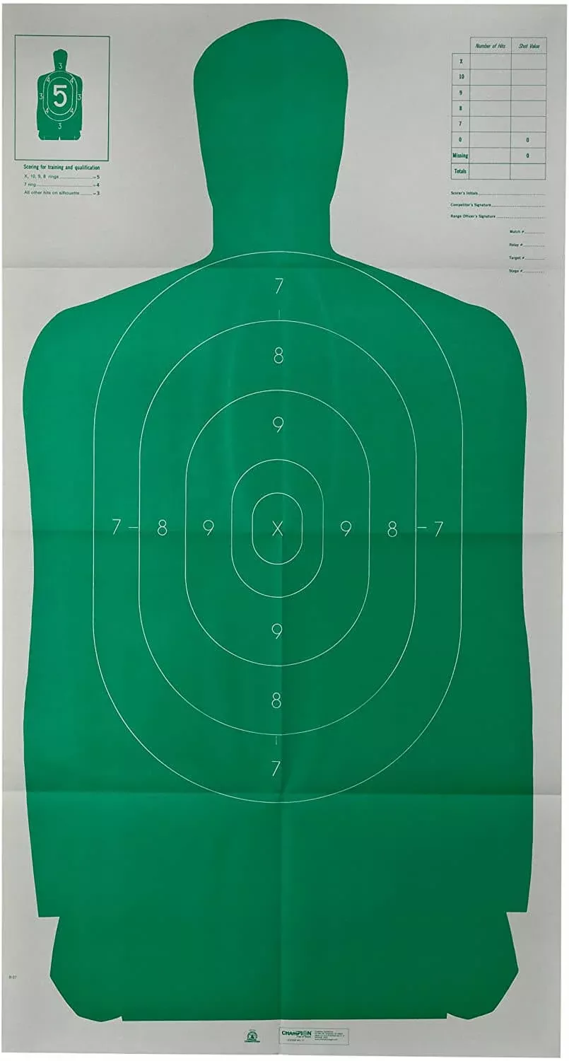24x45-inch-green-police-b27fsa-silhouette-target-pack-10 24x45-Inch Green Police B27FSA Silhouette Target (Pack of 10)