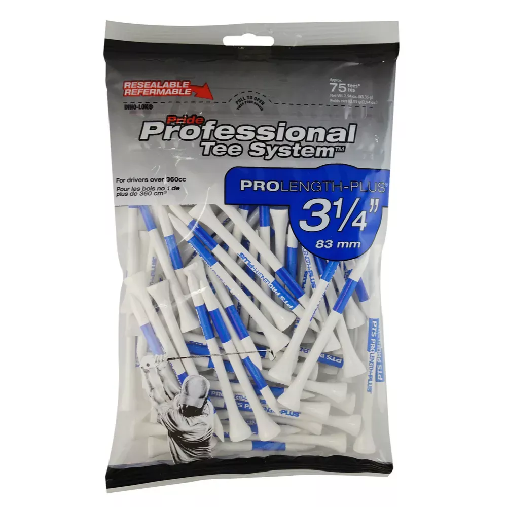 3-1-4-pts-pro-length-tee-white-75-count 3 1/4" PTS Pro Length Tee White - 75 count
