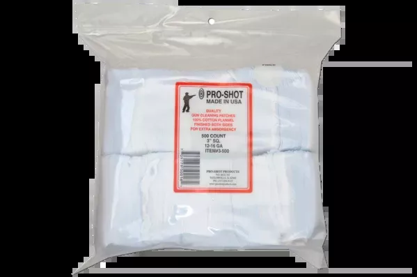 3-square-cotton-flannel-gun-cleaning-patches-500-count 3" Square Cotton Flannel Gun Cleaning Patches - 500 Count