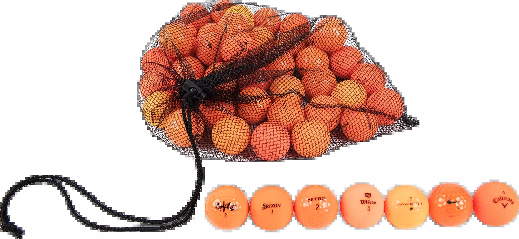 48 Orange Golf Ball Mesh Bag Mix