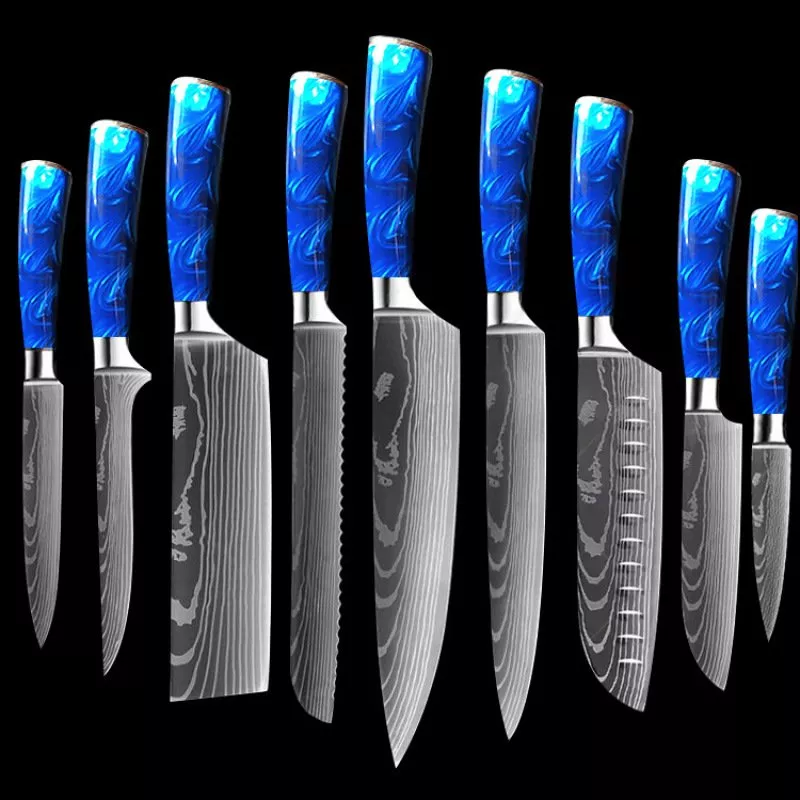 8-inch-chef-knife-with-blue-resin-handle 8-inch Chef Knife with Blue Resin Handle