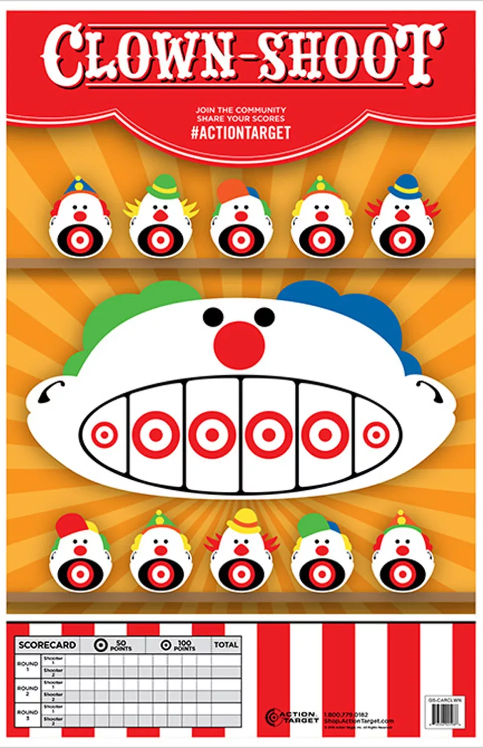 Action Target Clowns Hanging Paper Target 23" x 35"