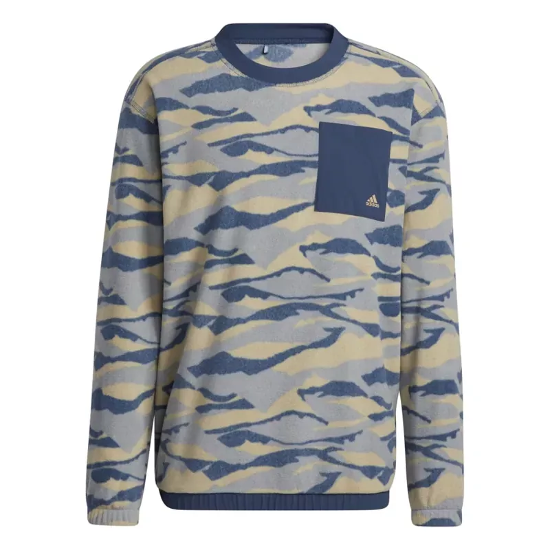 adidas-texture-print-crew-neck-golf-pullover-hf6525 adidas Texture Print Crew Neck Golf Pullover HF6525