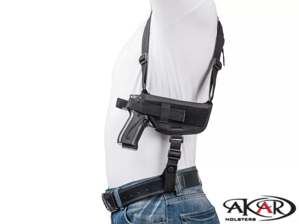 akar-ka7210s-right-horizontal-shoulder-holster-with-double-mag-pouch AKAR KA7210S Right Horizontal Shoulder Holster with Double Mag Pouch