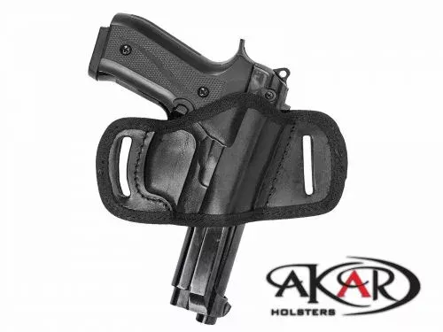 akar-quick-draw-belt-slide-holster-compact-black AKAR Quick Draw Belt Slide Holster Compact Black