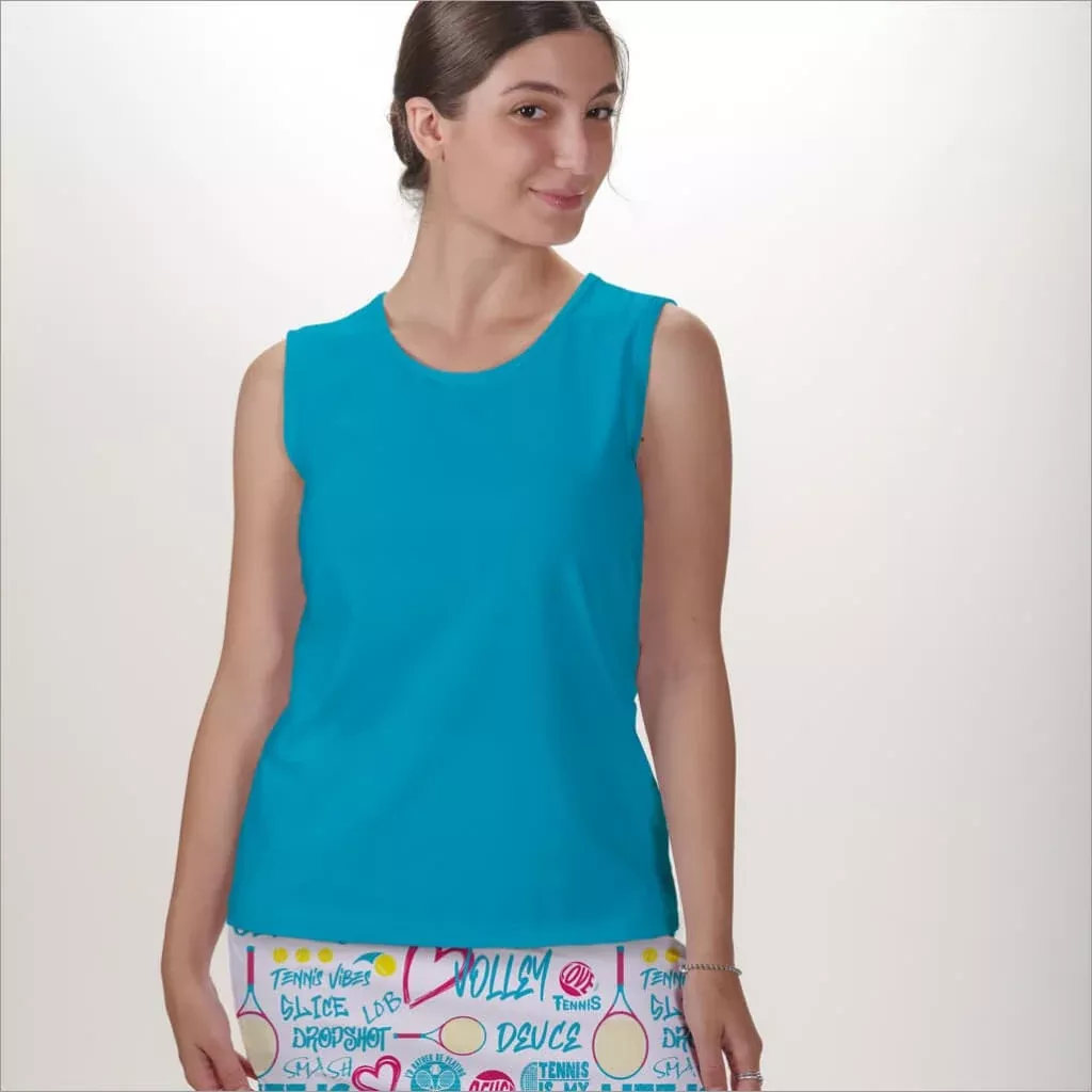 aqua-sleeveless-crew-neck-top AQUA SLEEVELESS CREW NECK TOP