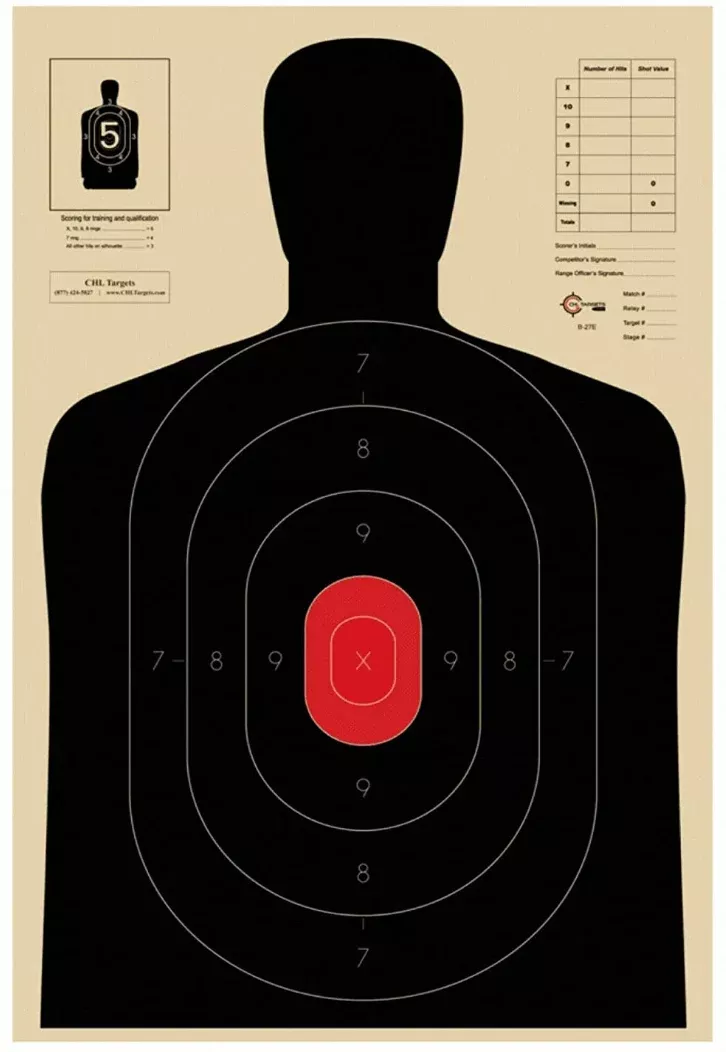 B-27E Paper Shooting Targets- 100 Pack