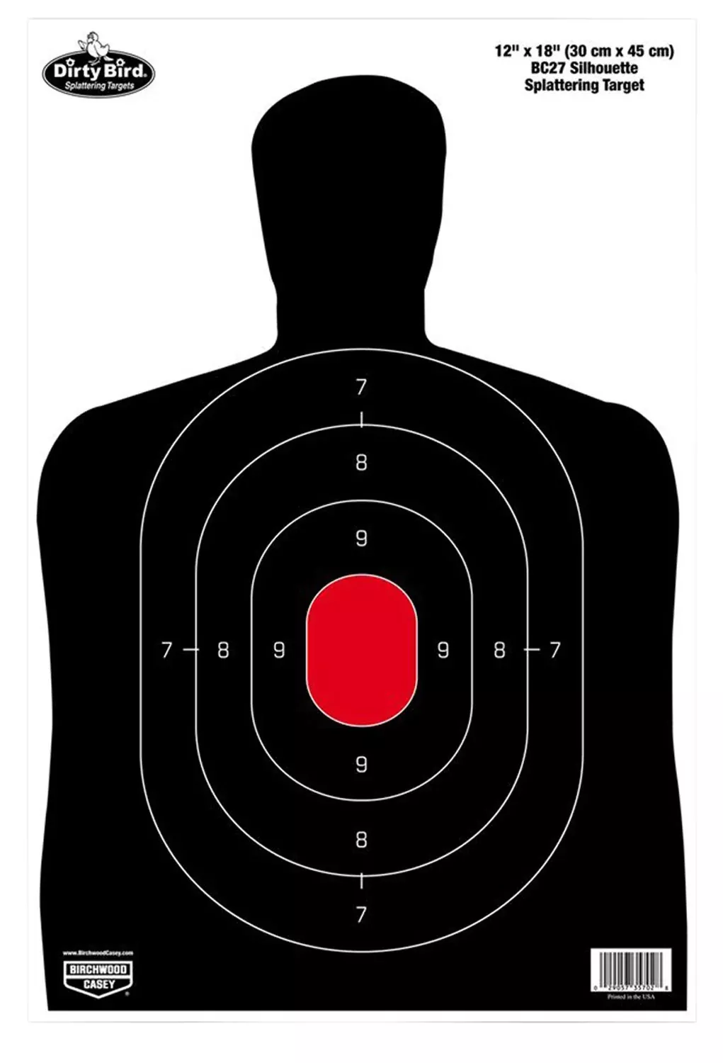 Birchwood Casey Dirty Bird BC27 Silhouette Hanging Tagboard Target 12" x 18"