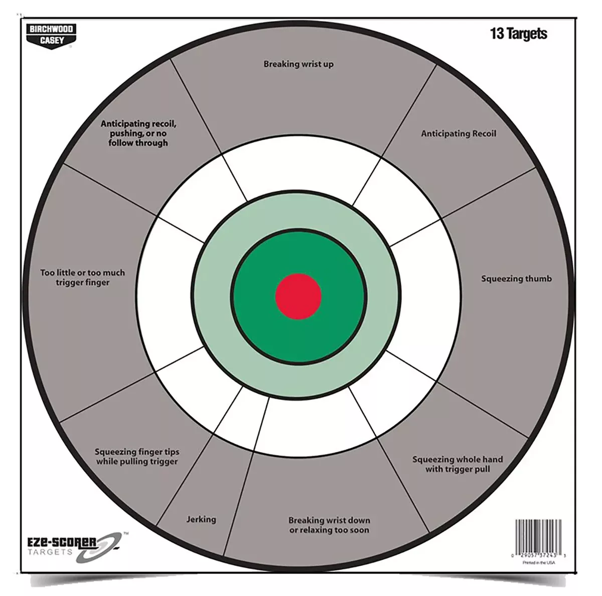 birchwood-casey-ezescorer-handgun-trainer-bullseye-paper-target Birchwood Casey EZEScorer Handgun Trainer Bullseye Paper Target