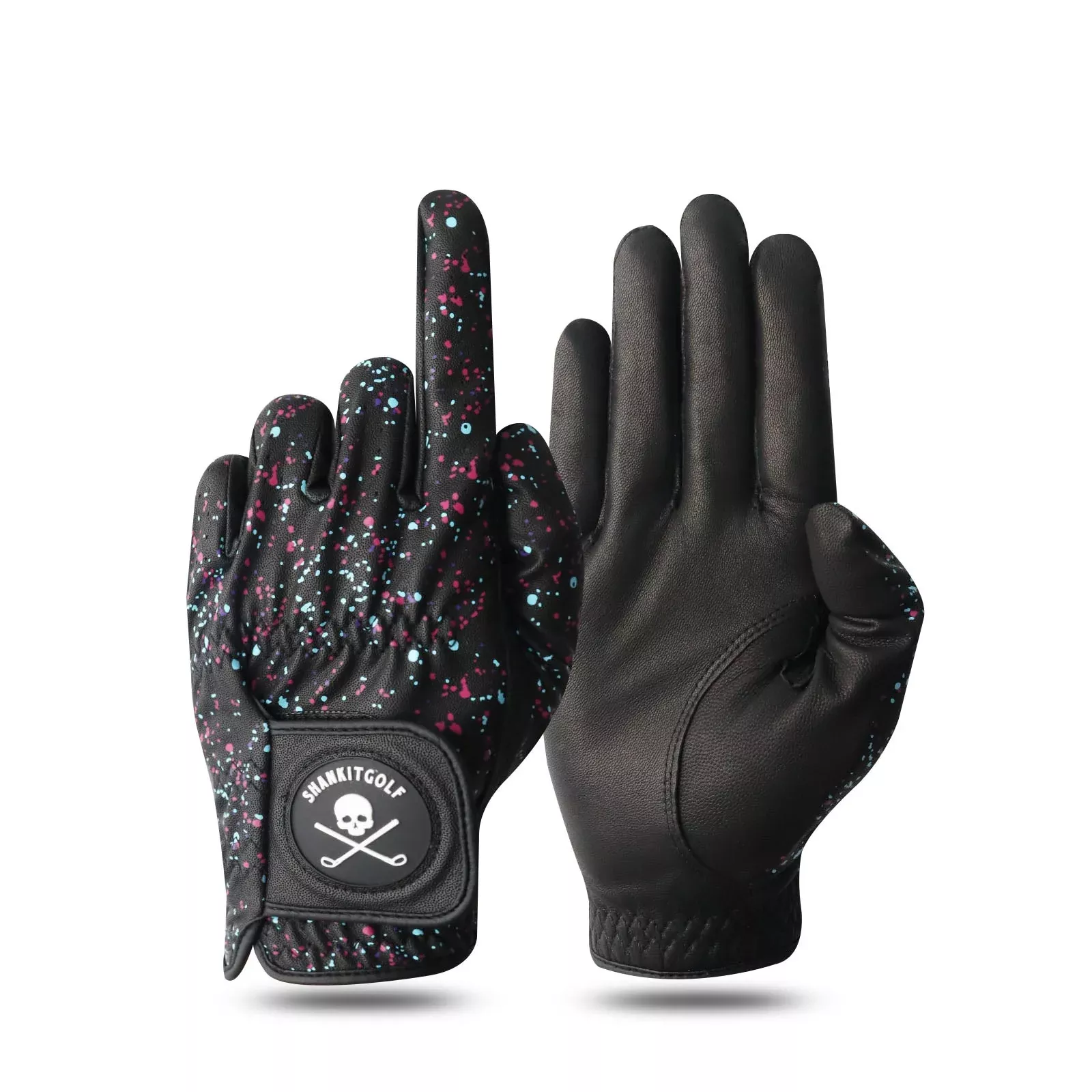 black-paint-splatter-golf-glove Black Paint Splatter Golf Glove