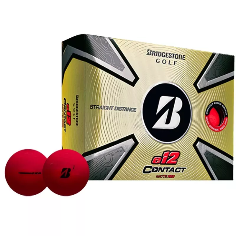 bridgestone-e12-contact-golf-balls-matte-red-2023 Bridgestone e12 Contact Golf Balls – Matte Red – 2023