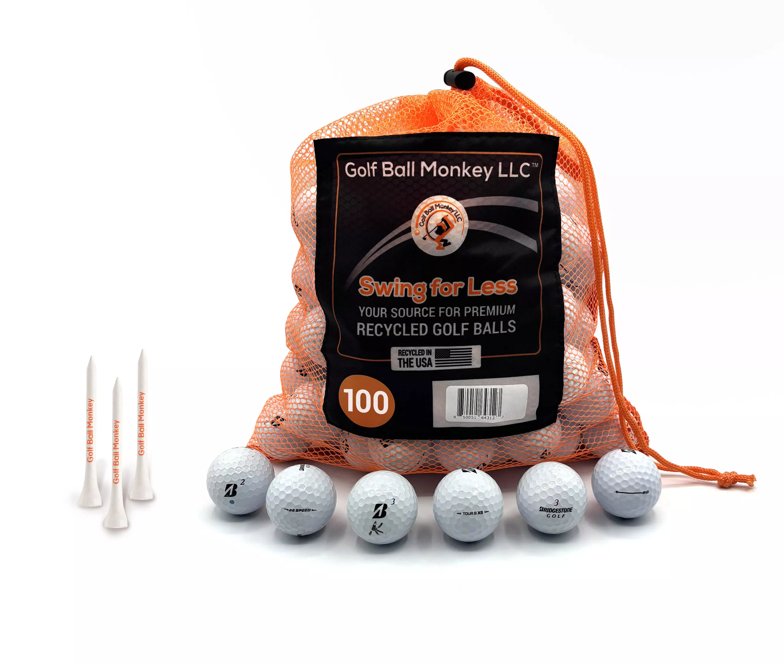 Bridgestone Mix – 100 balls w/ 15 Tees and Mesh Bag