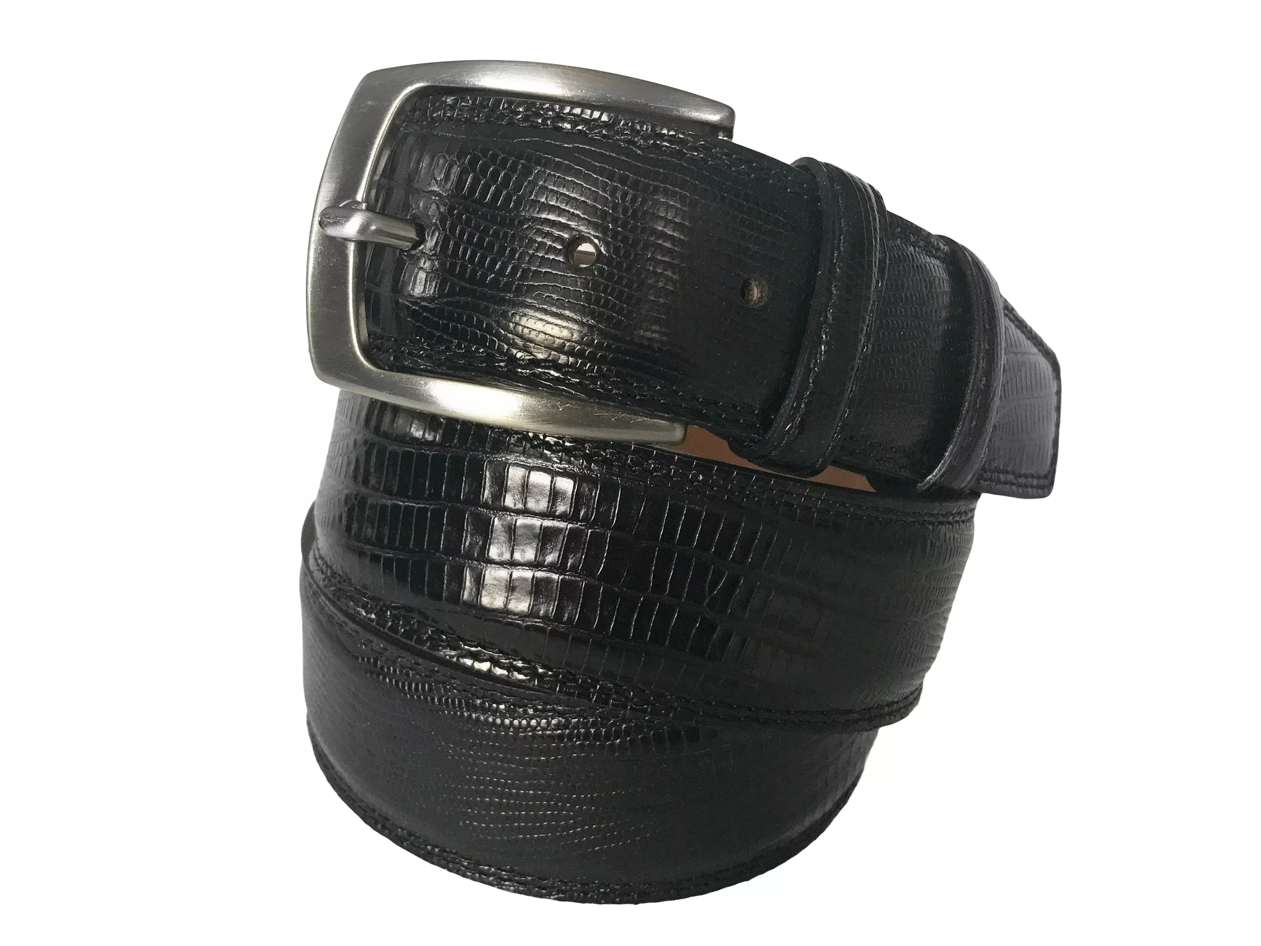 calf-skin-lizard-embossed-belt-black Calf Skin Lizard Embossed Belt Black