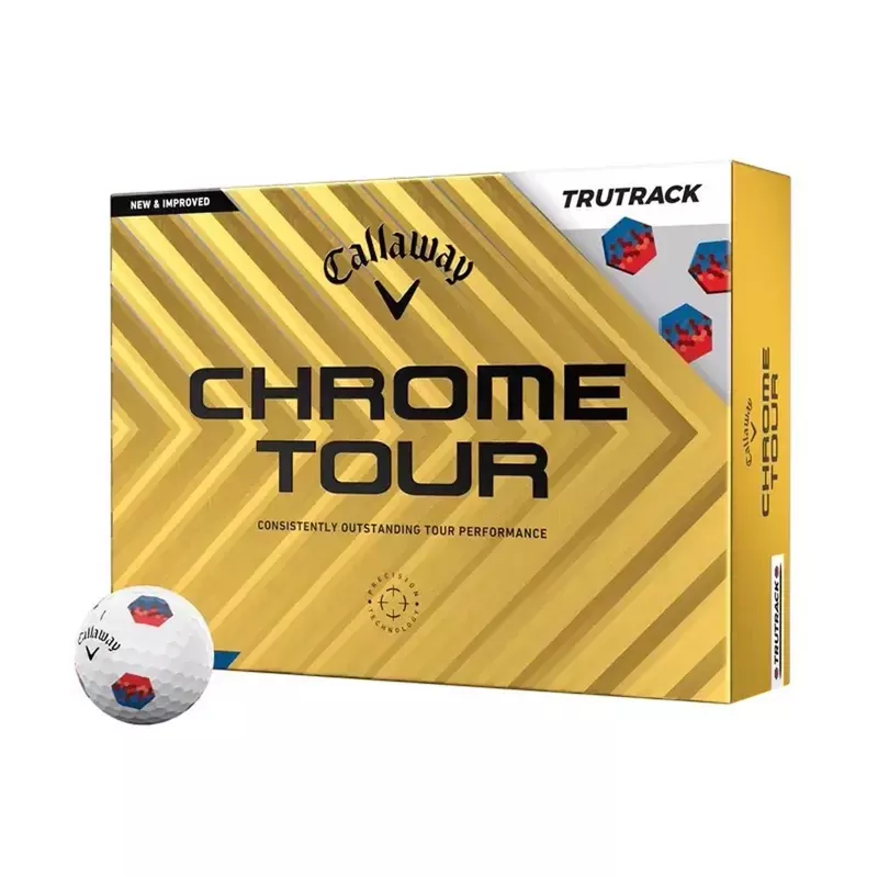 Callaway Chrome Tour TruTrack Golf Balls – Blue/Red – 2024