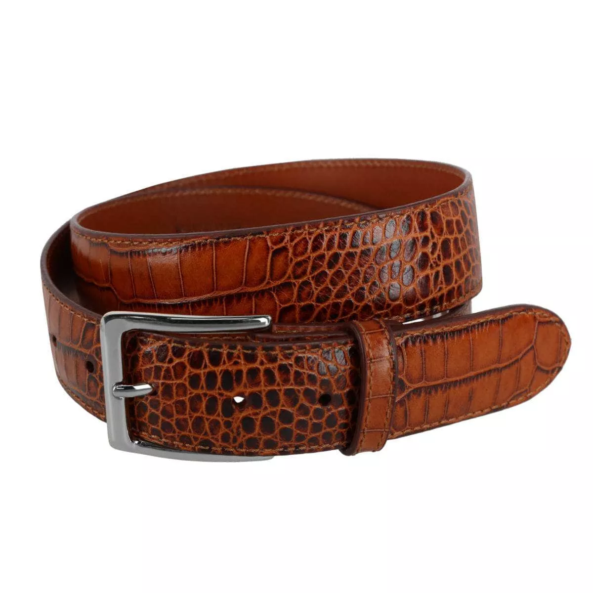 chance-35mm-mock-mini-african-alligator-embossed-italian-leather-belt Chance 35mm Mock Mini-African Alligator Embossed Italian Leather Belt