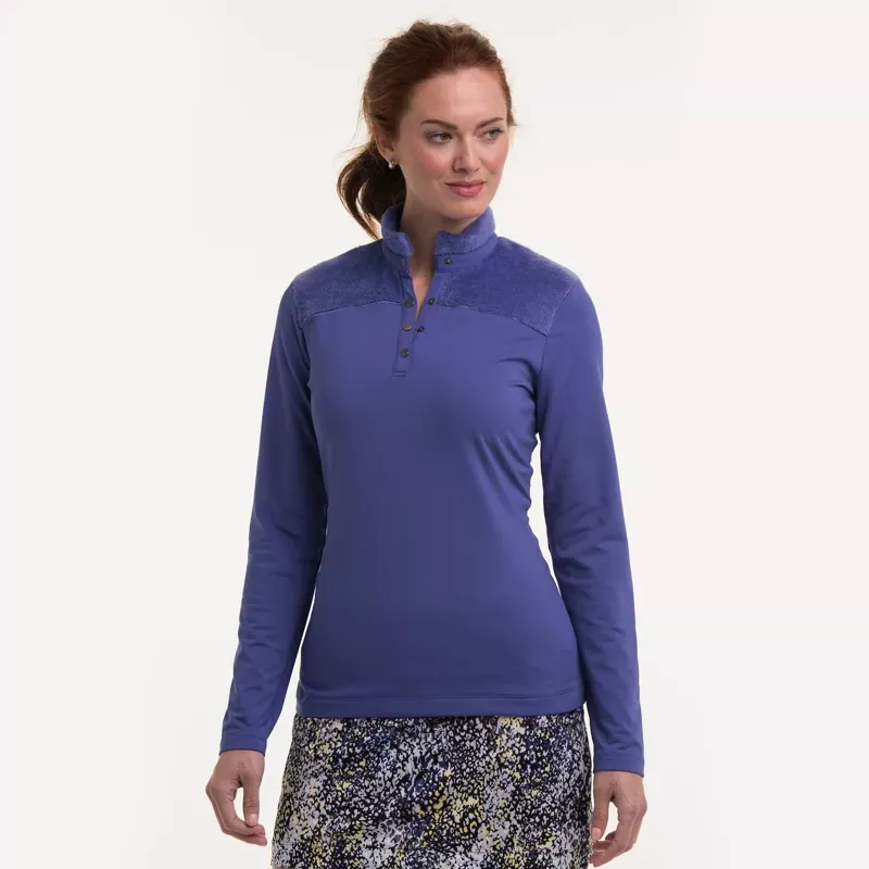 EP NY Long Sleeve Snap Placket Pullover Steel Blue
