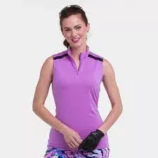 ep-ny-sleeveless-zip-mock-polo-w-contrast-mesh-veri-violet-multi EP NY Sleeveless Zip Mock Polo w/ Contrast Mesh Veri Violet Multi