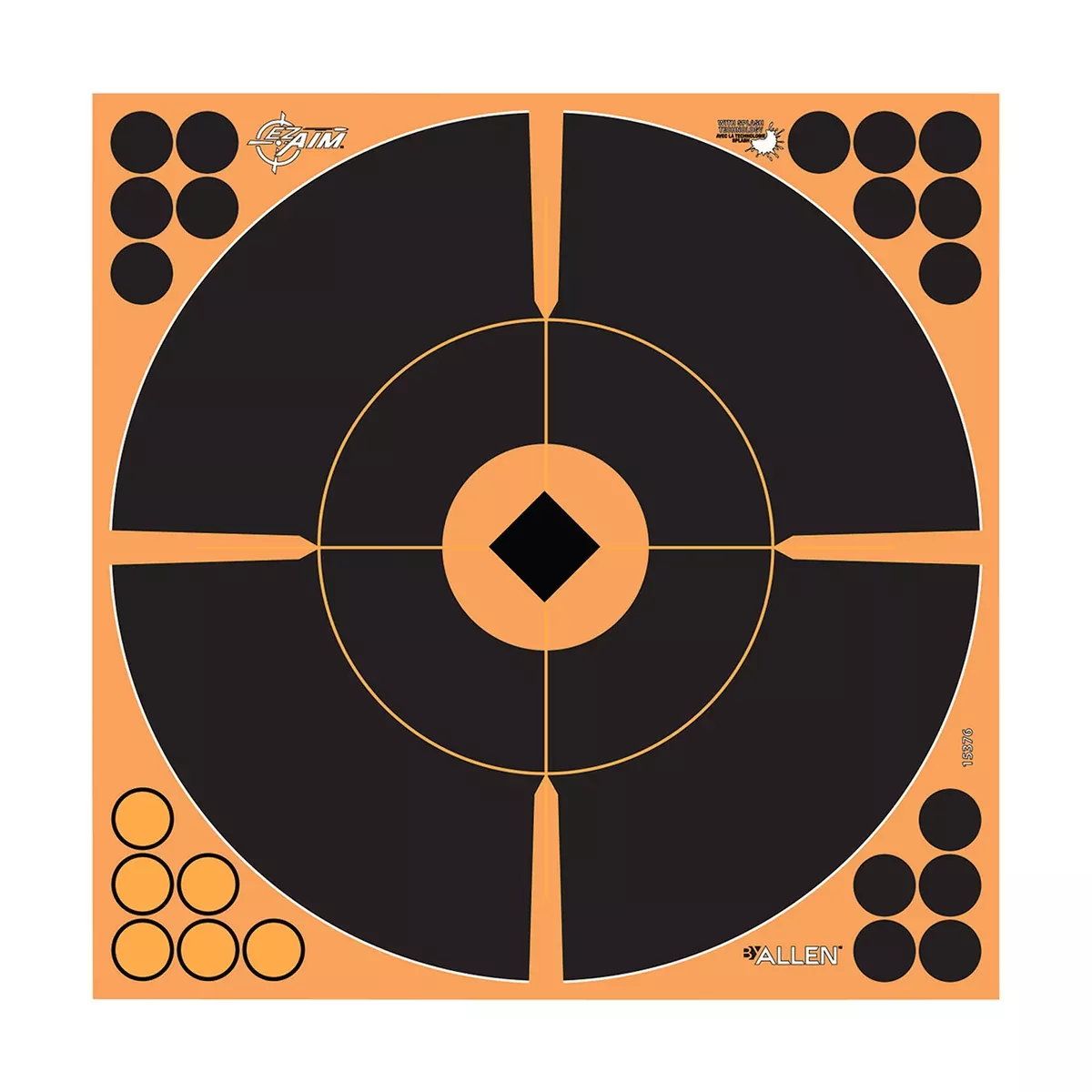ezaim-splash-paper-bullseye-w-crosshair-black-orange-12 EZAim Splash Paper Bullseye w/ Crosshair Black & Orange 12"