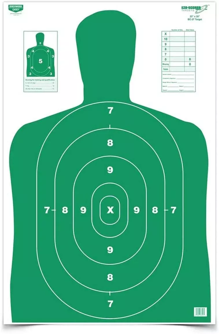 eze-scorer-23-x-35-bc27-green-5-paper-targets Eze-Scorer 23" x 35" BC27 Green - 5 Paper Targets