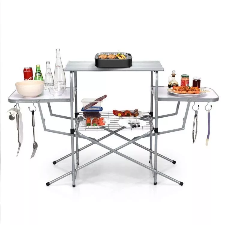 foldable-outdoor-bbq-table-grilling-stand Foldable Outdoor BBQ Table Grilling Stand