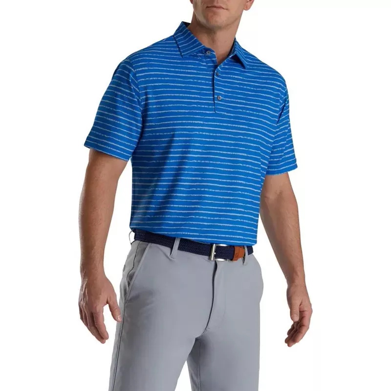footjoy-chalk-line-print-stretch-pique-self-collar-polo FootJoy Chalk Line Print Stretch Pique Self Collar Polo