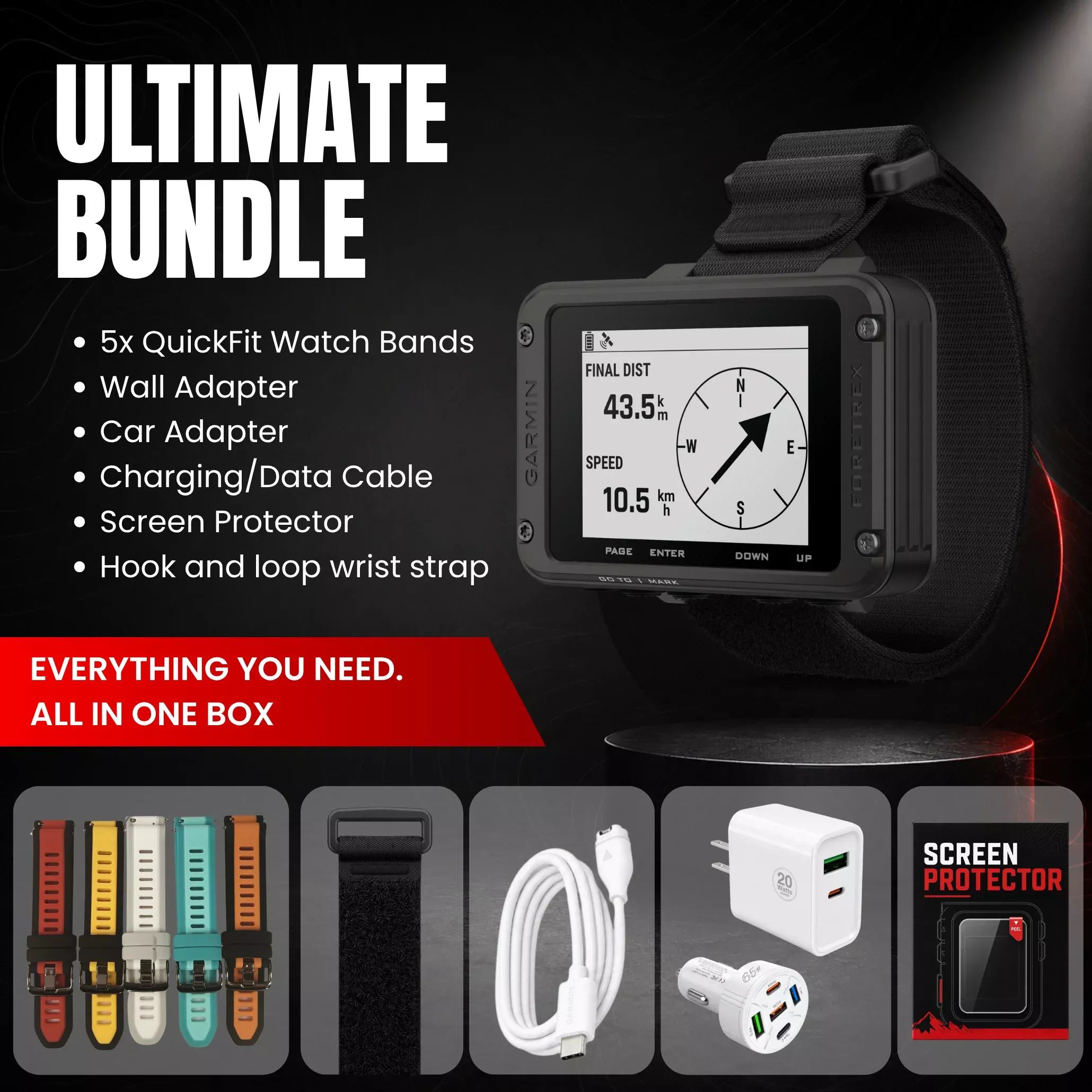 garmin-foretrex-801-wrist-mounted-gps-navigator-ultimate-bundle Garmin Foretrex 801 Wrist-Mounted GPS Navigator - Ultimate Bundle
