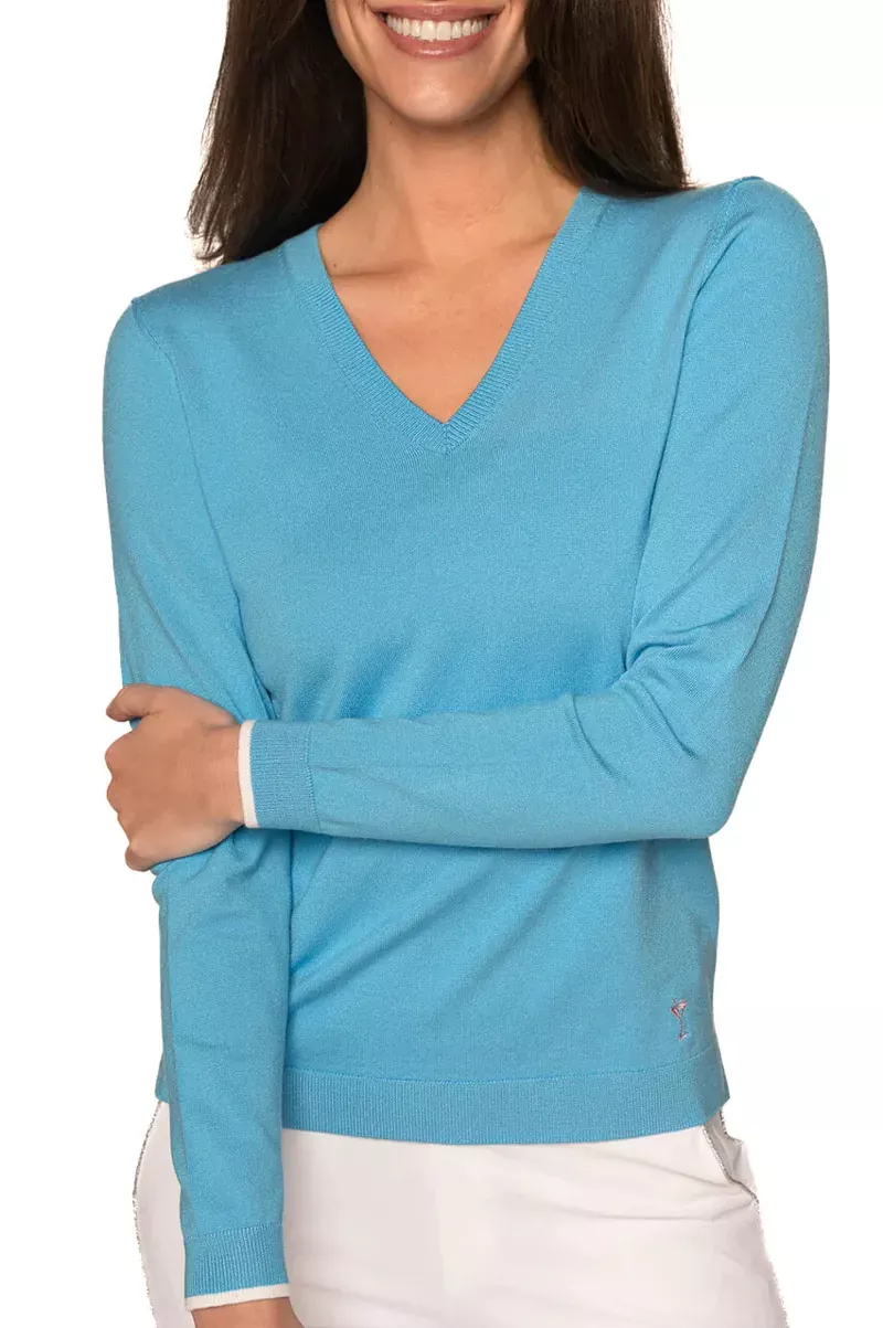 golftini-v-neck-stretch-sweater-ocean Golftini V- Neck Stretch Sweater – OCEAN