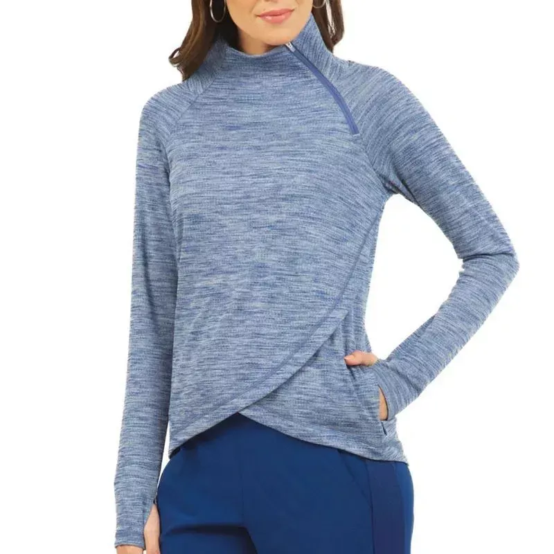 ibkul-asymmetrical-zip-pullover-spf-50-navy Ibkul Asymmetrical Zip Pullover – SPF 50 Navy