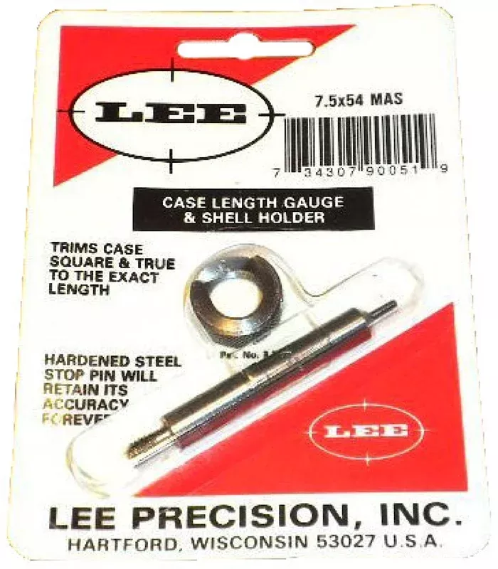 Lee Precision 7.5×54 MAS Case Length Gauge and Shell Holder