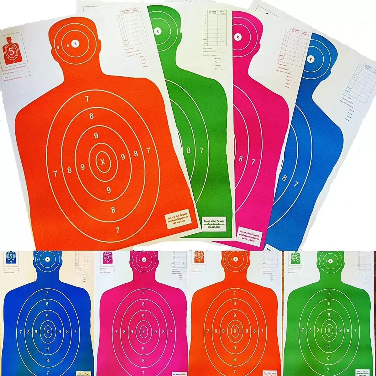 life-size-b-27-silhouettes-four-color-combo-package Life Size B-27 Silhouettes, Four Color Combo Package