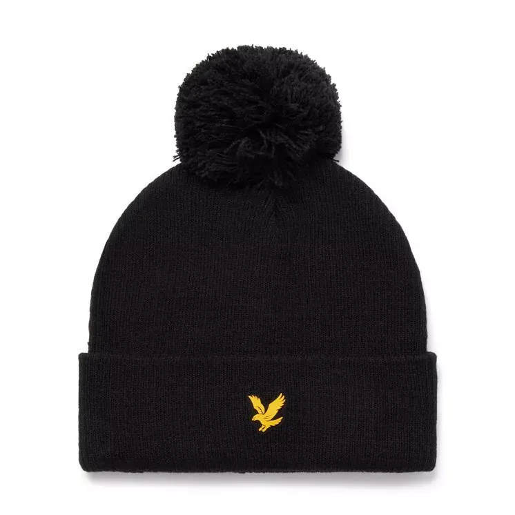 lyle-scott-lined-golf-bobble-beanie-he1750g Lyle & Scott Lined Golf Bobble Beanie HE1750G