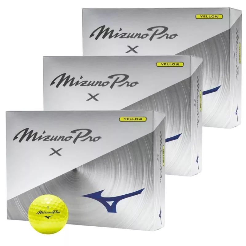 mizuno-pro-x-golf-balls-3-dozen-bundle-yellow Mizuno Pro X Golf Balls 3 Dozen Bundle – Yellow