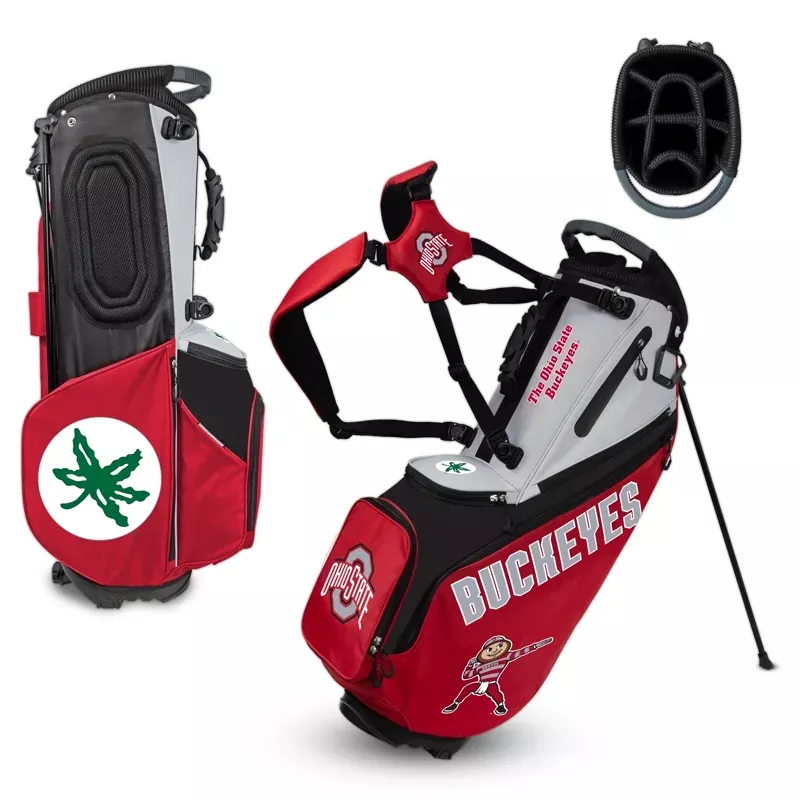 ncaa-team-effort-back-nine-ohio-state-buckeyes-stand-bag NCAA Team Effort Back Nine Ohio State Buckeyes Stand Bag