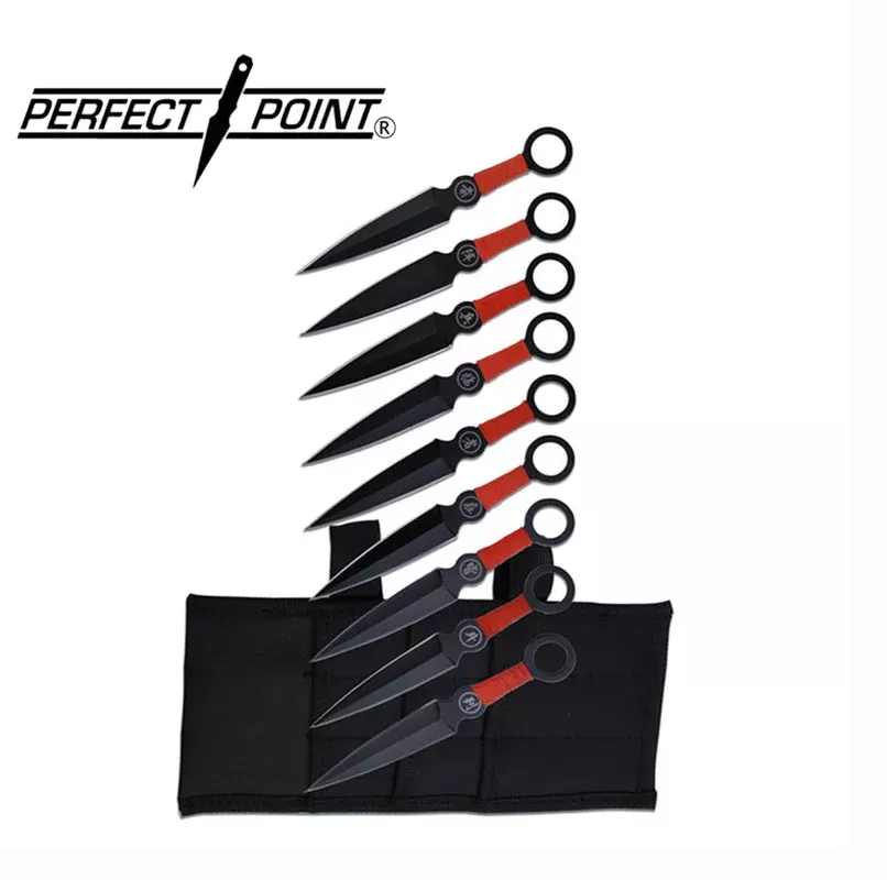 perfect-point-red-rope-9-piece-throwing-knives Perfect Point Red Rope 9 Piece Throwing Knives