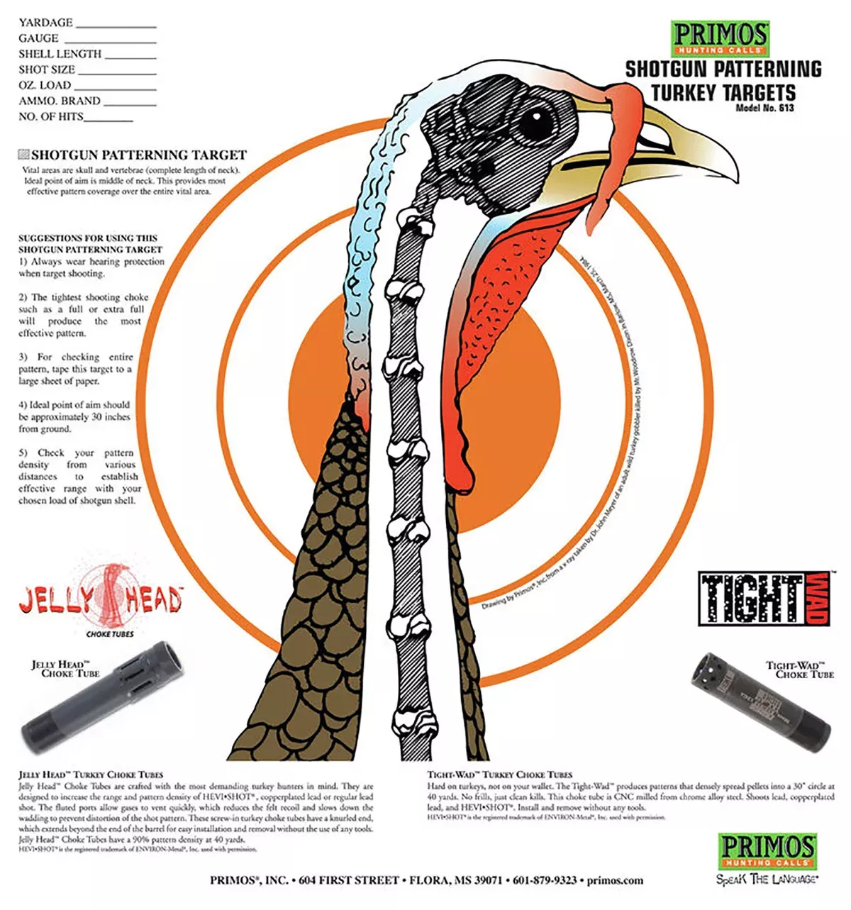 Primos Shotgun Turkey Paper Target 1.75" x 11.5"