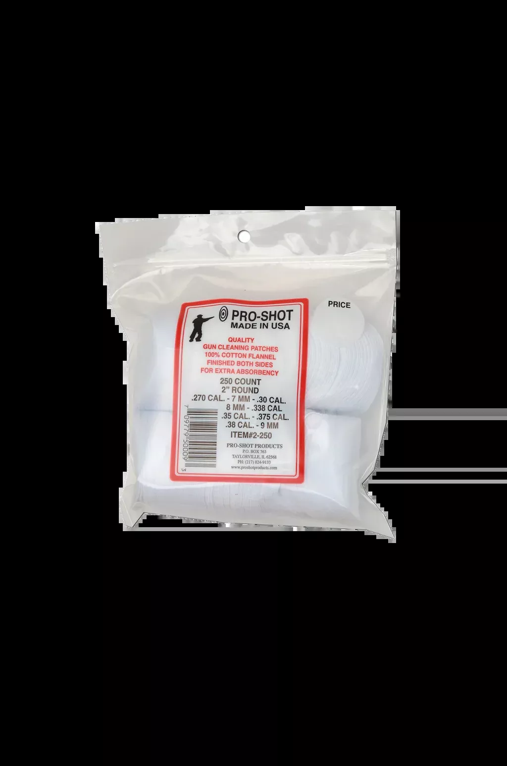 pro-shot-2-round-cotton-flannel-gun-cleaning-patches Pro-Shot 2" Round Cotton Flannel Gun Cleaning Patches