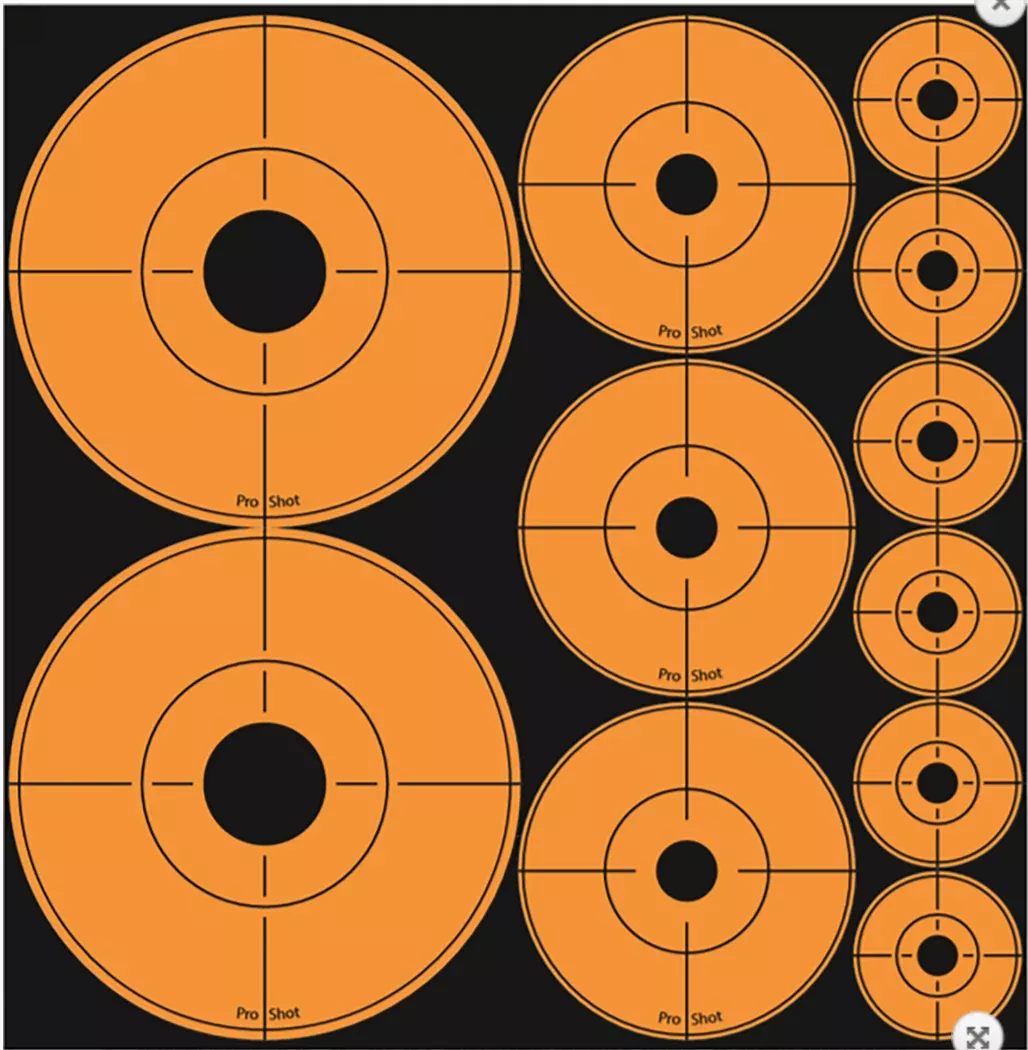 ProShot Peel Stick Target Dots Assorted Orange