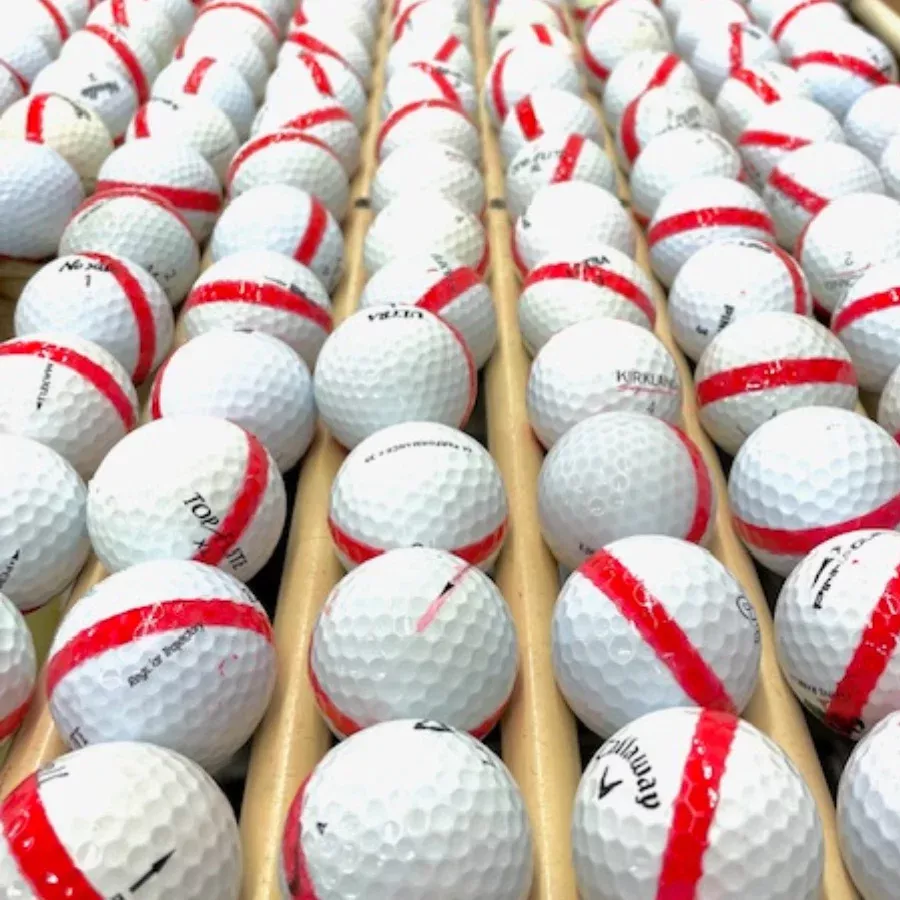 range-balls-with-red-stripe Range Balls With Red Stripe