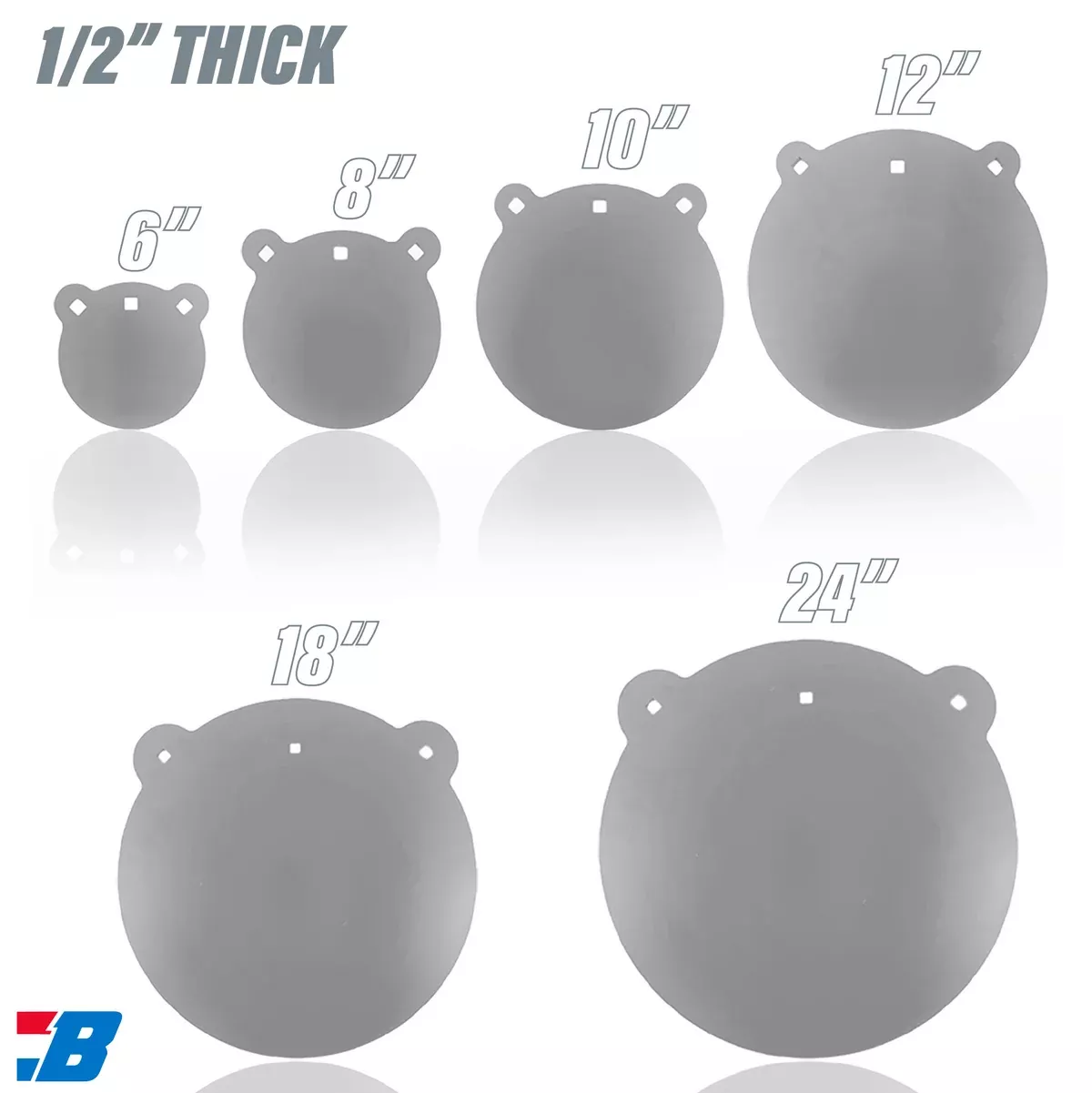 round-gong-ar550-1-2-thick-powder-coated-gray Round Gong AR550 1/2" Thick, Powder Coated Gray