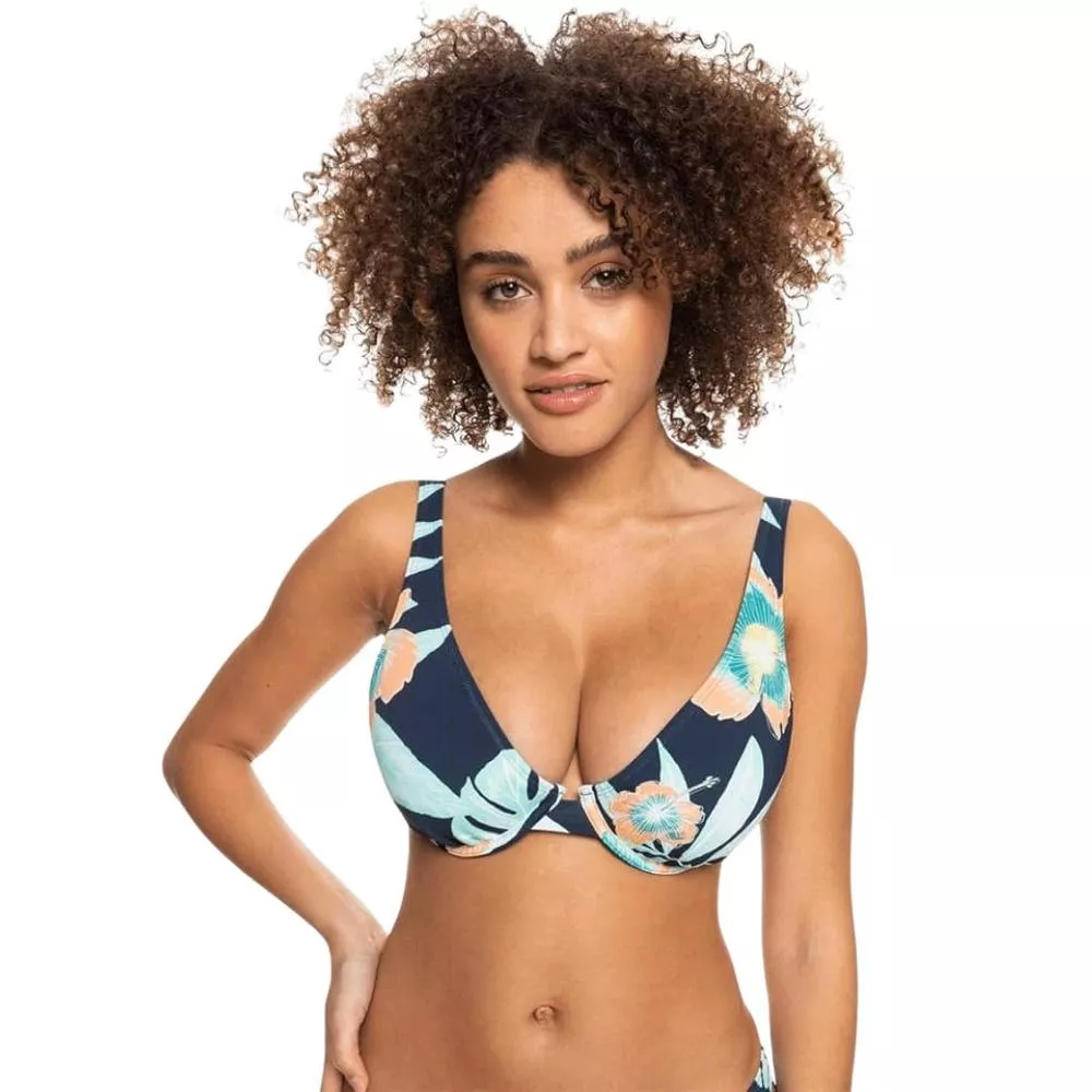Roxy Printed Beach Classic Underwire D-Cup Bikini Top