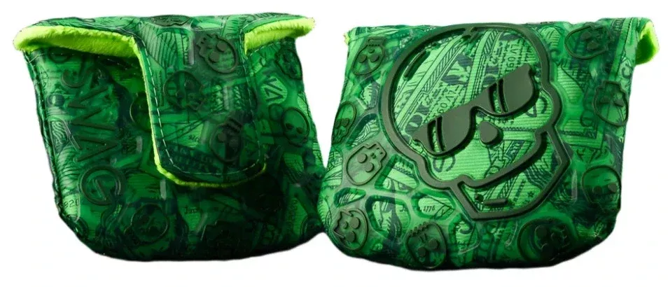 swag-golf-dollar-bills-skull-tpu-mallet-putter-headcover-opened-no Swag Golf - Dollar Bills Skull TPU Mallet Putter Headcover *opened, no