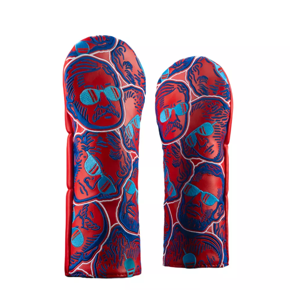 swag-golf-stacked-fore-fathers-red-blue-fairway-wood-headcover Swag Golf - Stacked Fore Fathers Red & Blue Fairway Wood Headcover