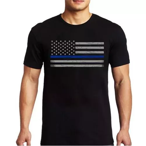 thin-blue-line-men-s-short-sleeve-classic-shirt-big-logo-black Thin Blue Line Men’s Short Sleeve Classic Shirt Big Logo Black